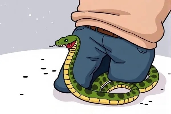 女孩梦见蛇咬裤子纠缠不放，梦境背后的深层寓意与心理解析