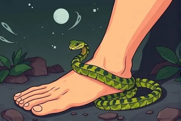 梦境解析，梦见池塘水蛇与脚底被咬的深层含义
