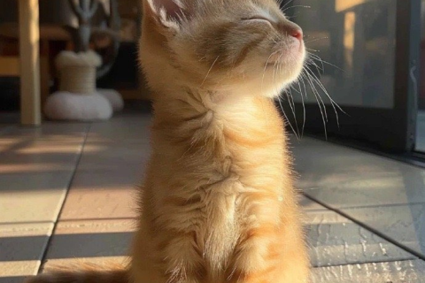 梦境中的神秘访客，一只黄色猫咪的执着追随