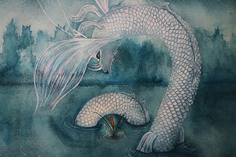 梦境奇观，水中龙蛇鱼交织的奇幻战斗
