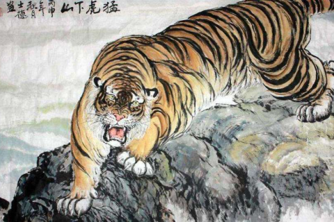 梦见与虎共山，勇气与智慧的象征